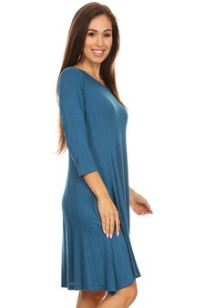 Three-Quarter Sleeve Swing Dress style 3