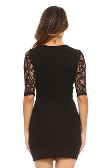 Mini 3/4 Lace Sleeves Dress style 4
