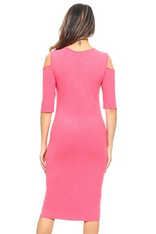 Cold Shoulder 3/4 Sleeve Midi Dress style 3