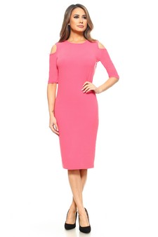 Cold Shoulder 3/4 Sleeve Midi Dress style 4