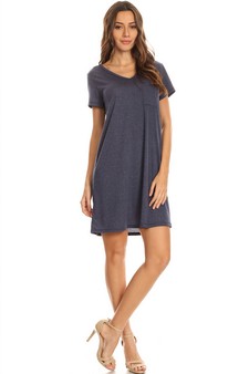 Cross Back V-Neck Pocket T-Shirt Dress style 6