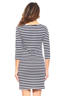 Lady's 3/4 Sleeve Striped Dress style 3