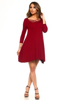 Crossed Strap Front Swing Dress style 4