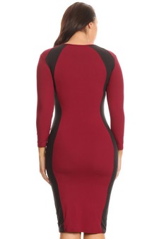 Color Block Contrast Midi Dress Plus Size style 4