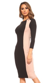 Color Block Contrast Midi Dress style 2