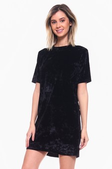 Velvet Short Sleeve Tee Dress style 2