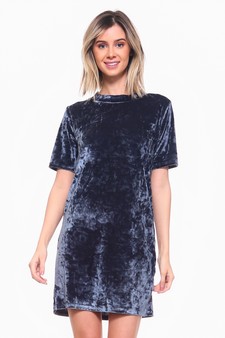 Velvet Short Sleeve Tee Dress style 2