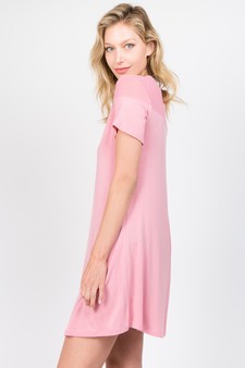 Women's Mesh-Trim Short Sleeve Dress style 3