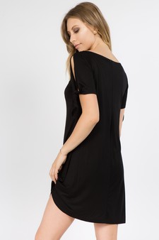 Lady's Knot Tie Sleeve Shift Dress style 3