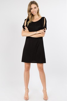 Lady's Knot Tie Sleeve Shift Dress style 5