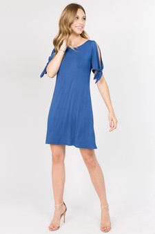 Lady's Knot Tie Sleeve Shift Dress style 5