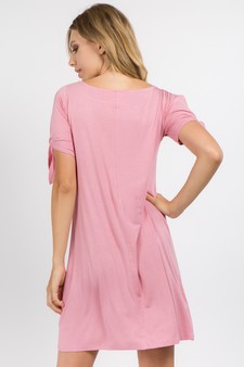 Lady's Knot Tie Sleeve Shift Dress style 3