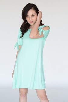Lady's Knot Tie Sleeve Shift Dress style 2