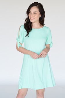 Lady's Knot Tie Sleeve Shift Dress style 4