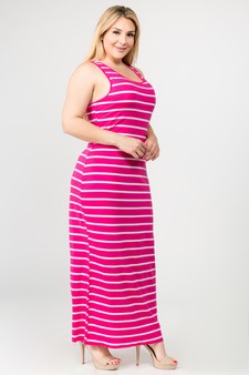 Women's Striped Tank Maxi Dress style 3