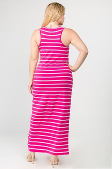Women's Striped Tank Maxi Dress style 4