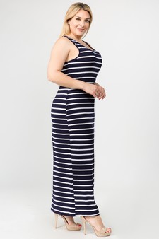 Women's Striped Tank Maxi Dress style 2