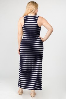 Women's Striped Tank Maxi Dress style 3