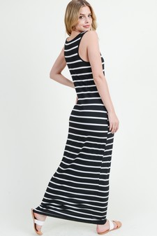 Women's Striped Tank Maxi Dress style 4