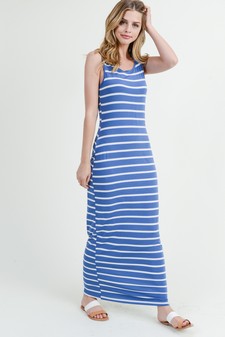 Women's Striped Tank Maxi Dress style 2