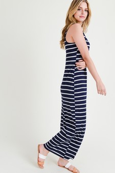 Women's Striped Tank Maxi Dress style 3