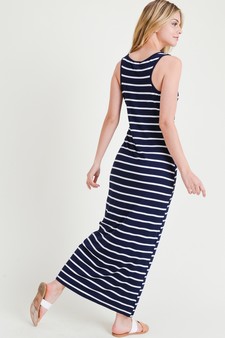 Women's Striped Tank Maxi Dress style 4