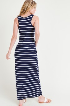 Women's Striped Tank Maxi Dress style 5