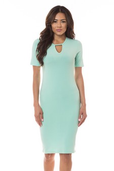 Keyhole Short Sleeve Midi Dress style 2