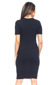 Keyhole Short Sleeve Midi Dress style 3