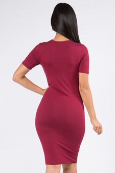 Keyhole Short Sleeve Midi Dress style 3