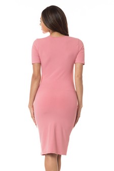 Keyhole Short Sleeve Midi Dress style 4