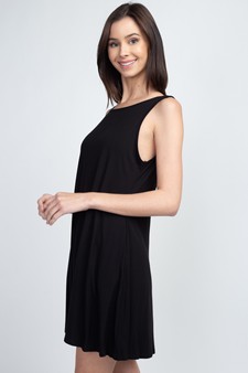 Women's Sleeveless Criss-cross Back Dress with Pockets style 4