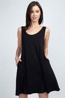 Women's Twist Strap Low Back Dress with Pockets style 2