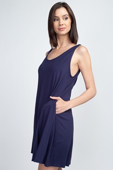 Women's Twist Strap Low Back Dress with Pockets style 4