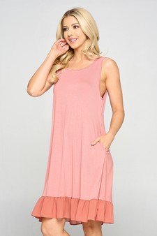 Women's Sleeveless Chiffon Ruffle Dress with Pockets style 2