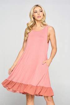 Women's Sleeveless Chiffon Ruffle Dress with Pockets style 5