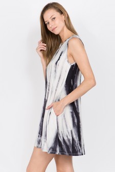 Knit Tie Dye Swing Dress with Pockets style 2