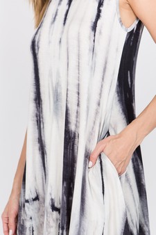 Knit Tie Dye Swing Dress with Pockets style 4