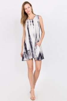 Knit Tie Dye Swing Dress with Pockets style 5