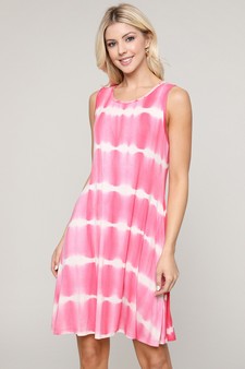 Women's Knit Tie Dye Swing Dress with Pockets style 5