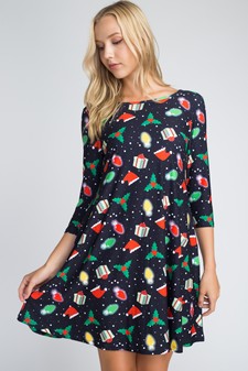 Women's All Things Christmas Print Dress style 2