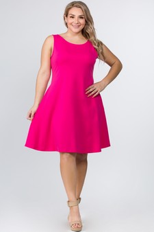 Lady's Sleeveless Comb-Cotton A-Line Dress with Pockets style 5