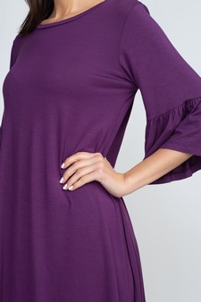 Women's Peplum 3/4 Sleeve Dress style 4