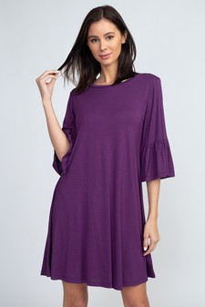 Women's Peplum 3/4 Sleeve Dress