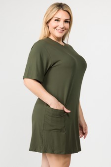 Women's Two Pocket T-Shirt Dress style 2
