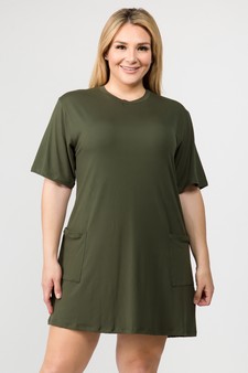 Women's Two Pocket T-Shirt Dress style 4