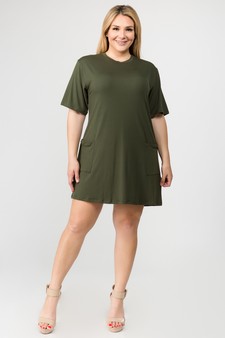 Women's Two Pocket T-Shirt Dress style 5