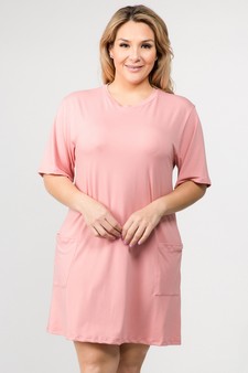 Women's Two Pocket T-Shirt Dress style 2