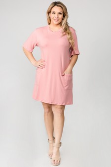 Women's Two Pocket T-Shirt Dress style 5