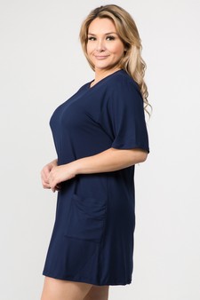 Women's Two Pocket T-Shirt Dress style 2